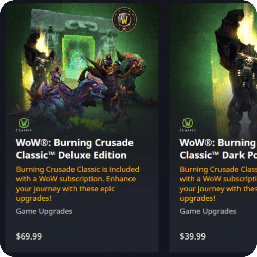 WOW Burning Crusade Classic Deluxe Edition (PC) Blizzard CD Key Europe