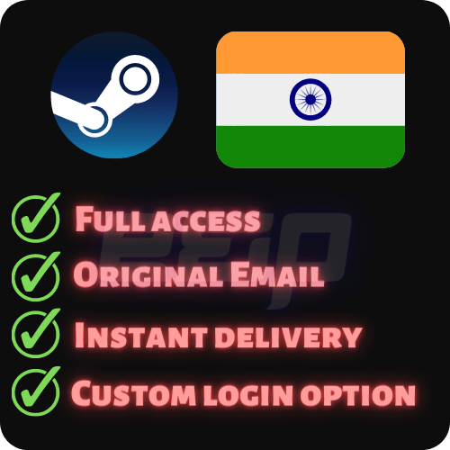 India Steam Account Full Access No Need To Use VPN Instant Delivery Custom Login Option