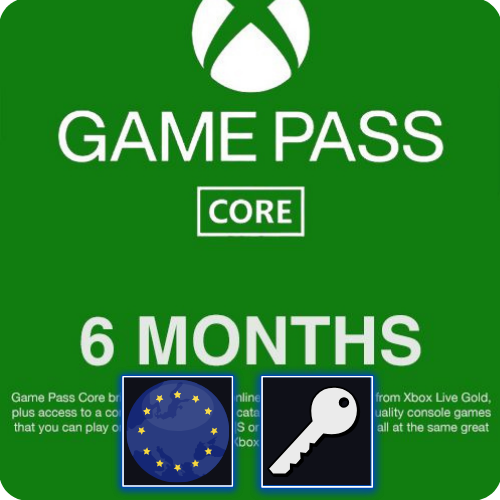 Xbox Game Pass Core 6 Month Europa Klucz