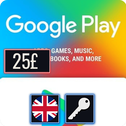 Google Play UK 25 GBP Gift Card Key