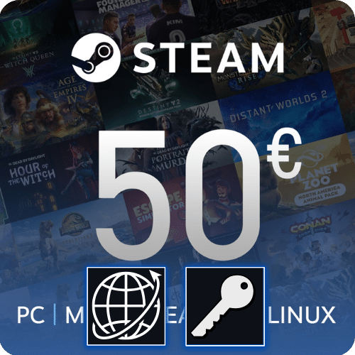 Steam Wallet 50 EUR Gift Card Key Global