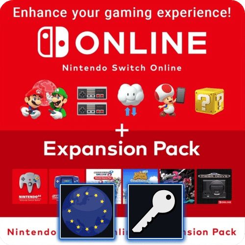 Nintendo Switch 365 Days Online Membership + Expansion Pack Key Europe