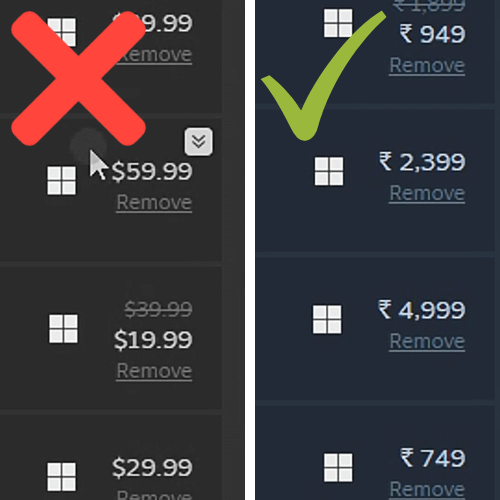 Steam Region India Price Comparison