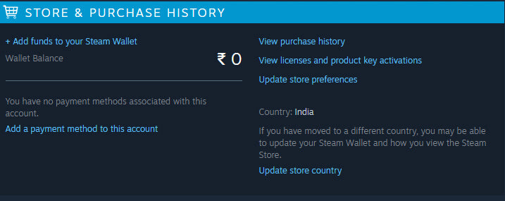 Steam Account Region India